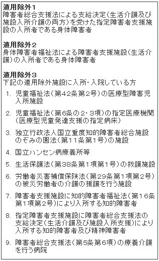 介護保険の適用除外